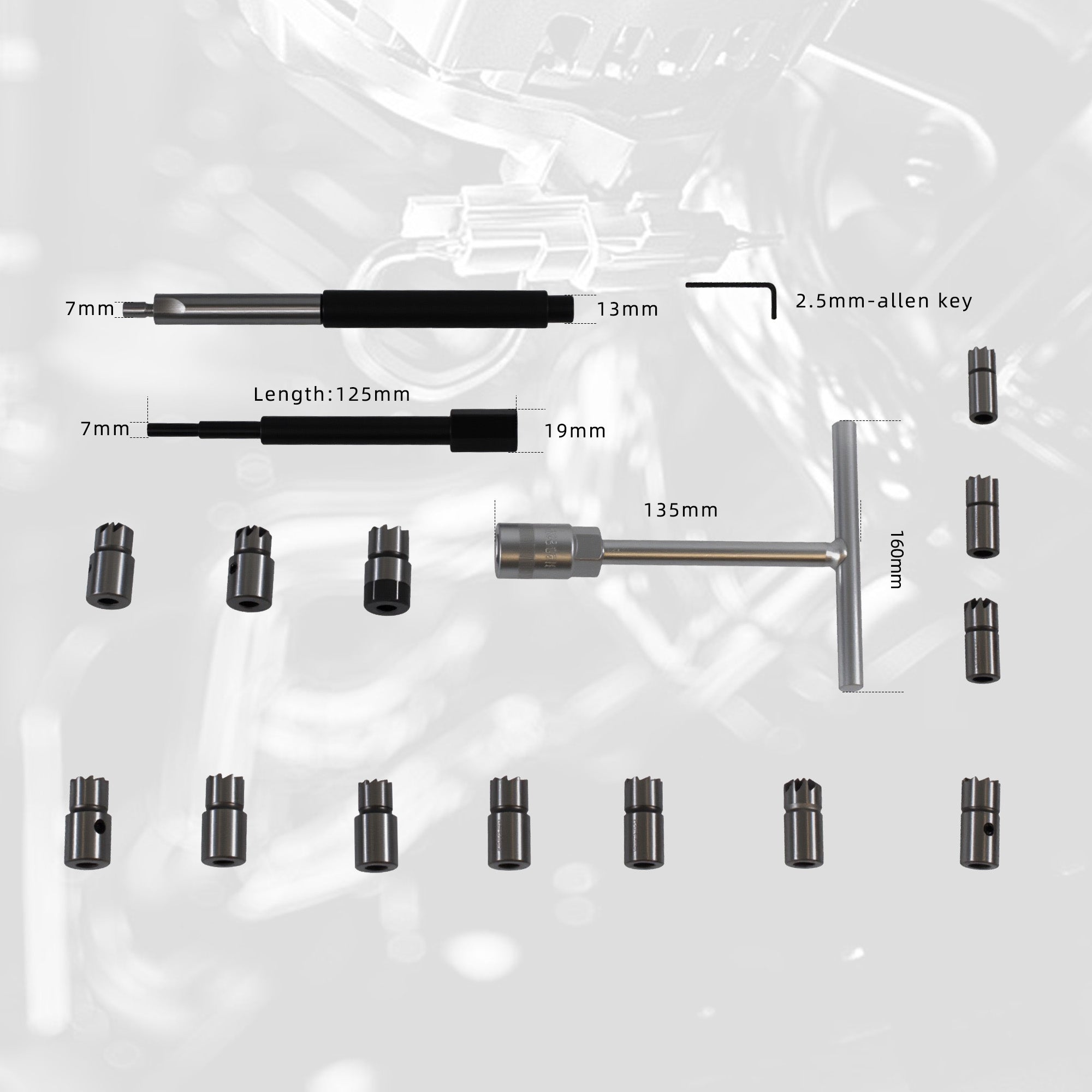 17-piece diesel injector cutter (8204200000) Art: DIB1470