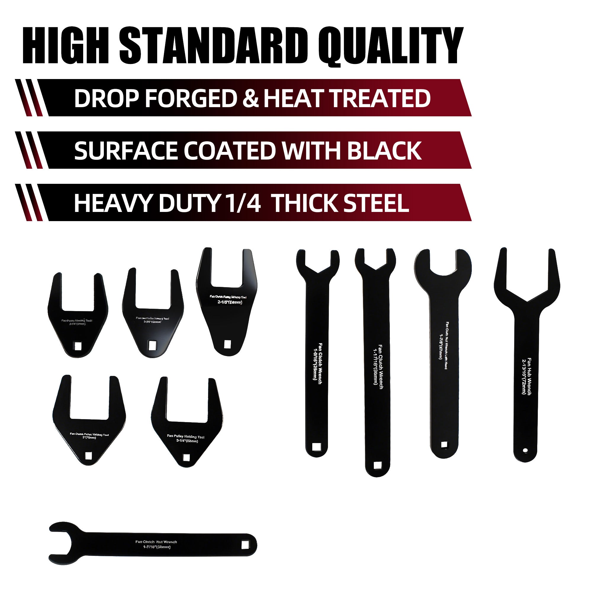 (Small) 10-piece fan clutch wrench set Art: 1762