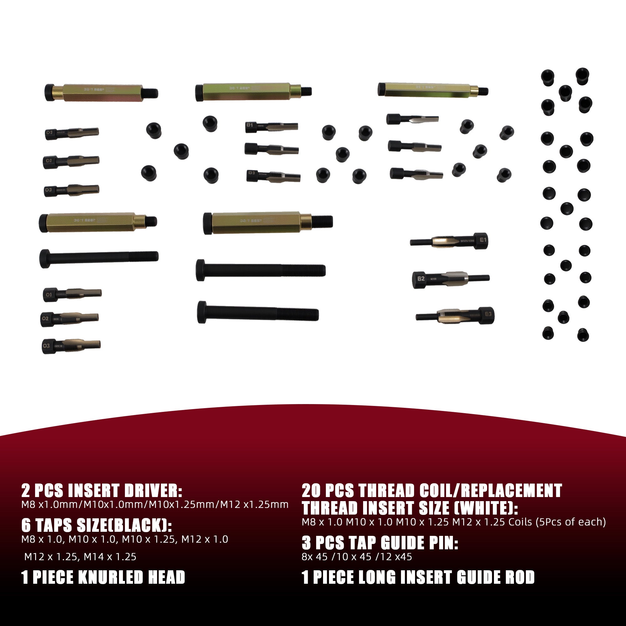 Glow plug thread repair kit | M8 - M9 - M10 - M12 Art.: 2042