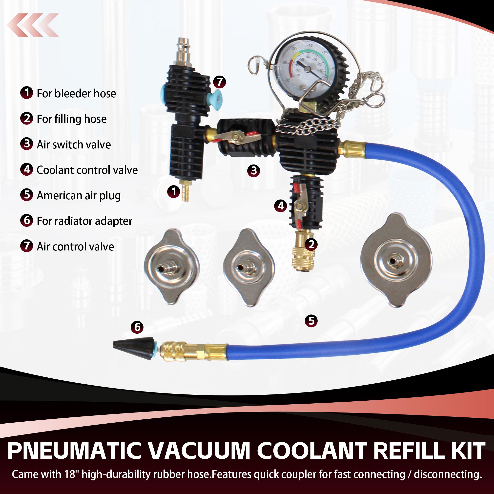 33-piece cooling system pressure test tool (9026208000)