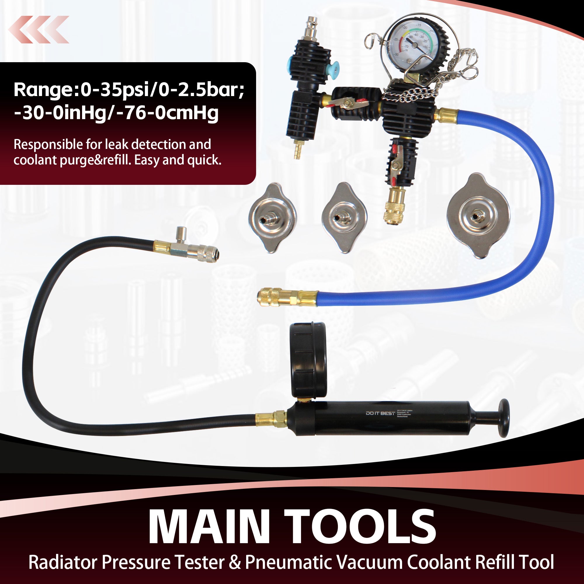 33-piece cooling system pressure test tool (9026208000)